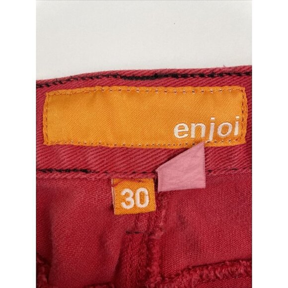Enjoi Skateboading Sundays Slim Fit Pants Women’s 30 Cotton Stretch Red Denim - Picture 6 of 13